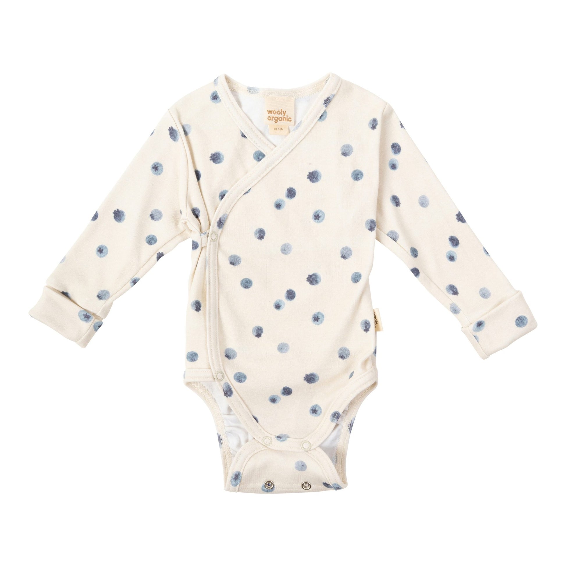 Wooly Organic Overslag Romper - Biologisch Katoen - Blueberry Breeze