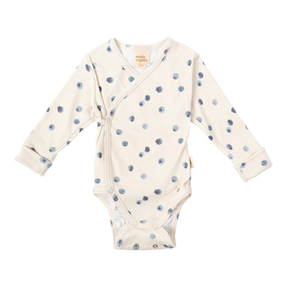 Wooly Organic Overslag Romper - Biologisch Katoen - Blueberry Breeze