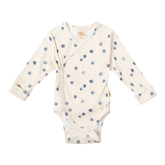 Wooly Organic Overslag Romper - Biologisch Katoen - Blueberry Breeze