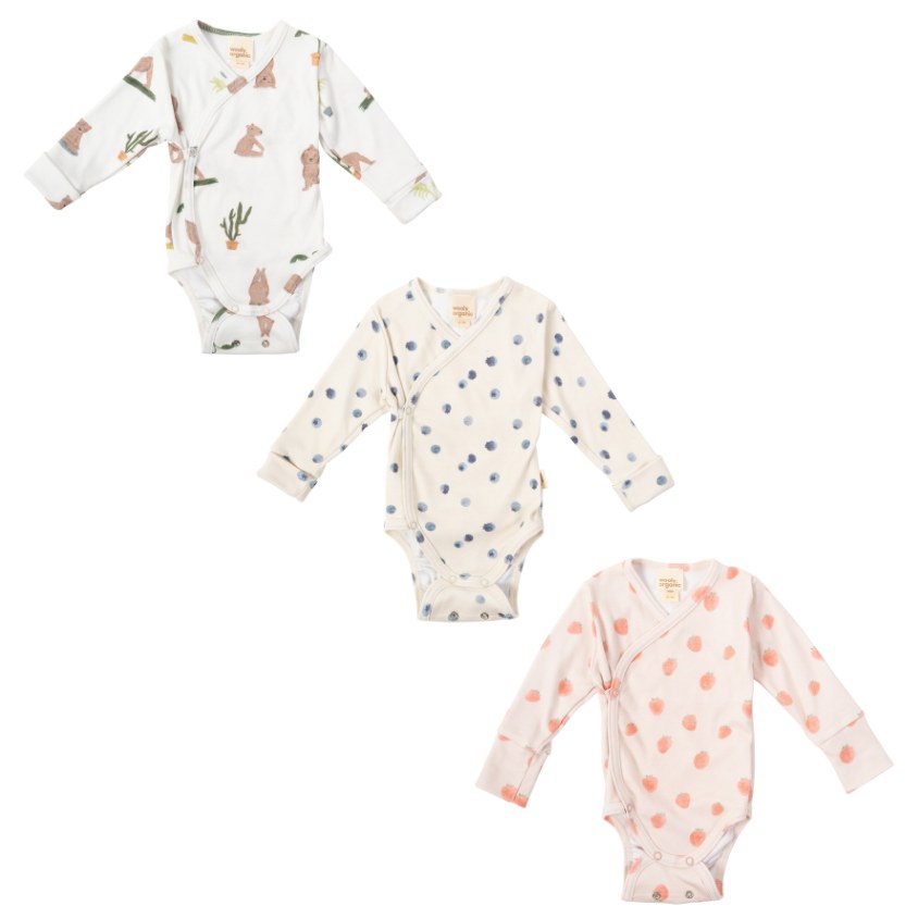 Wooly Organic Overslag Romper - Biologisch Katoen - Blueberry Breeze