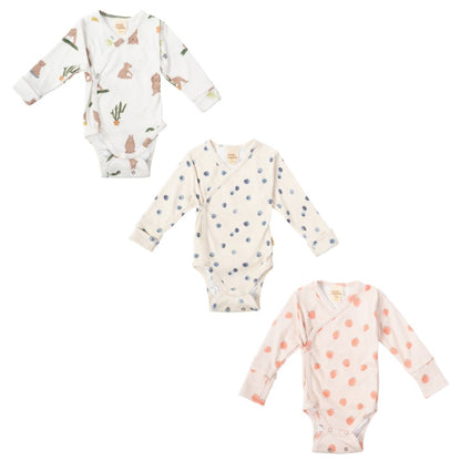 Wooly Organic Overslag Romper - Biologisch Katoen - Blueberry Breeze
