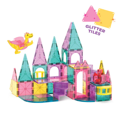 Magnetische tegels - Glitter Kasteel Deluxe - 48 stuks