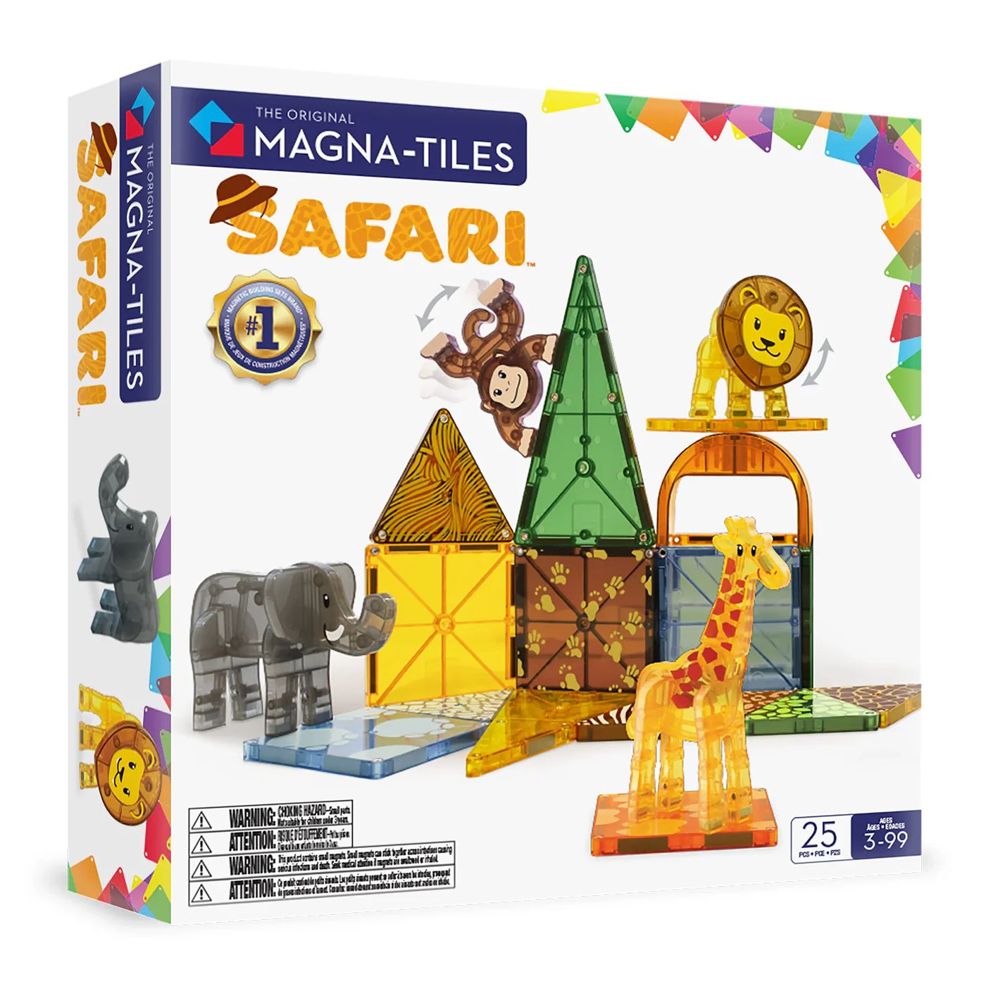Magnetische tegels - Safari Dieren - 25 stuks