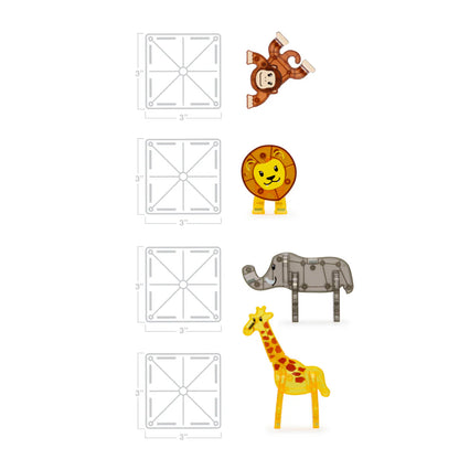 Magnetische tegels - Safari Dieren - 25 stuks
