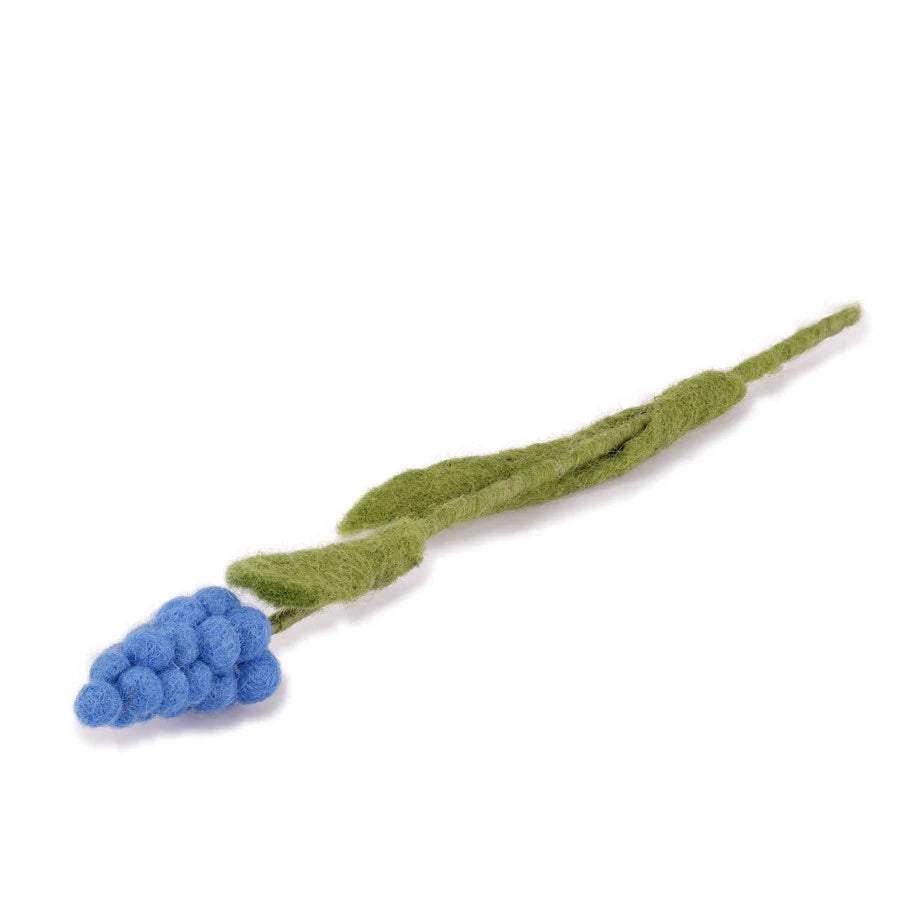Bloem van wolvilt - Druifje - Blauw