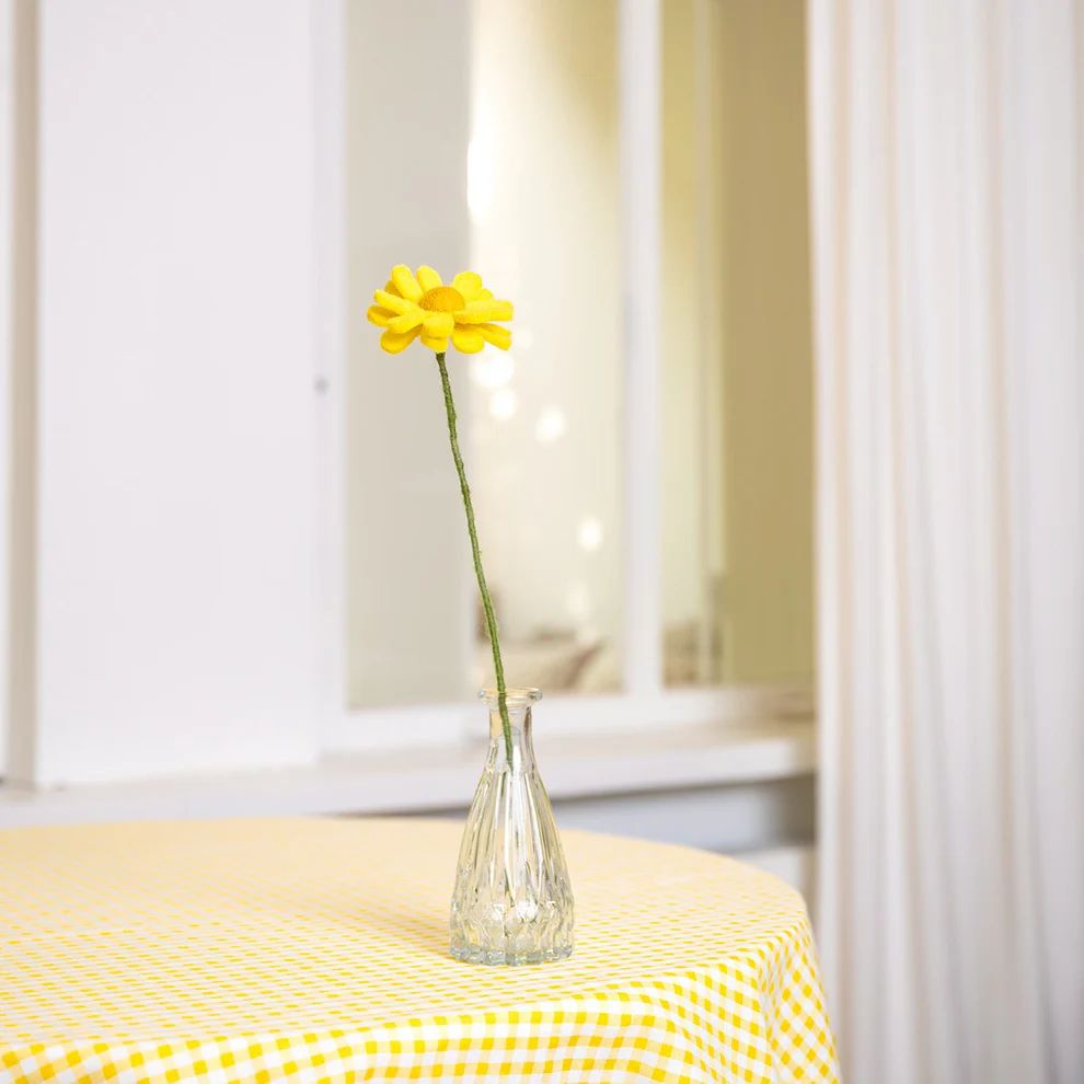 Bloem van wolvilt - Margrietje - Geel