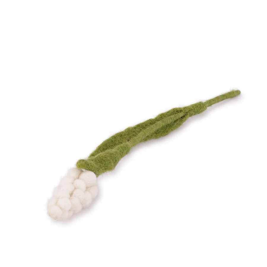 Bloem van wolvilt - Druifje - Wit