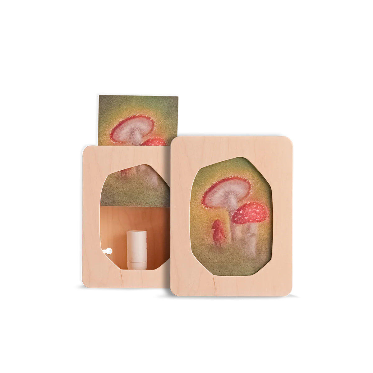 Houten foto/postkaart lampje - Afgehoekt