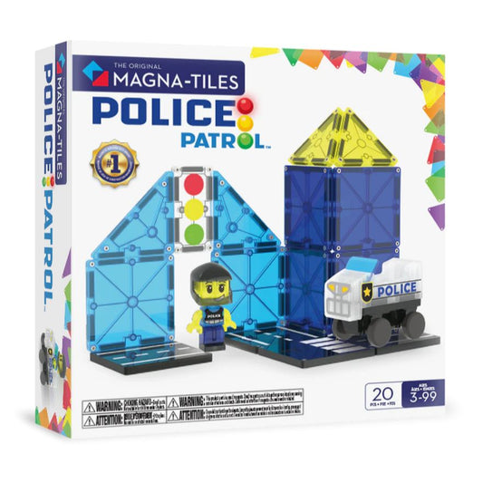 Magnetische tegels - Politie patrouille - 20 stuks