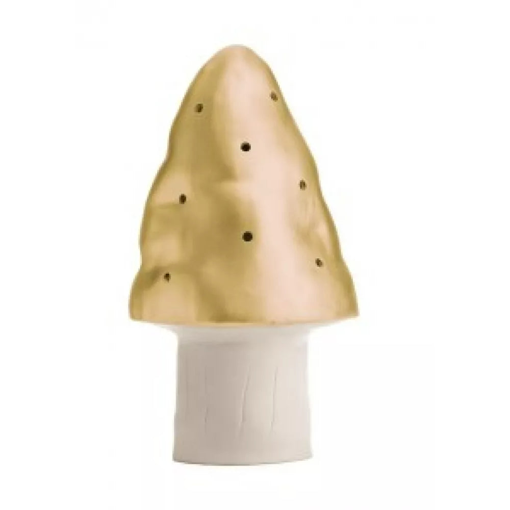 Vintage Paddestoel Lamp - Goud - 15x28cm