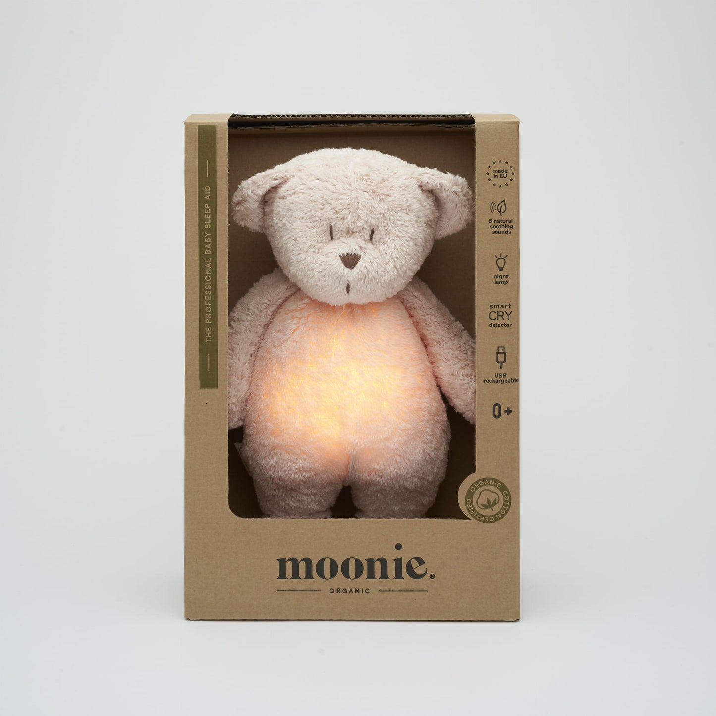 Moonie hartslagknuffel beer - Roze