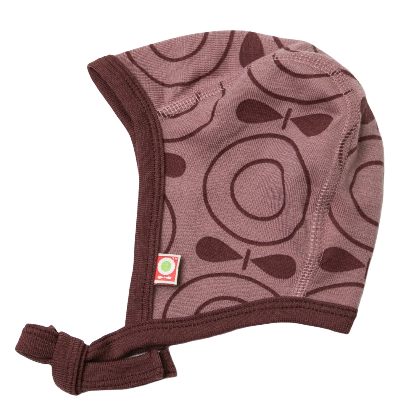 Katvig strikmutsje | bordeaux en roze | wol