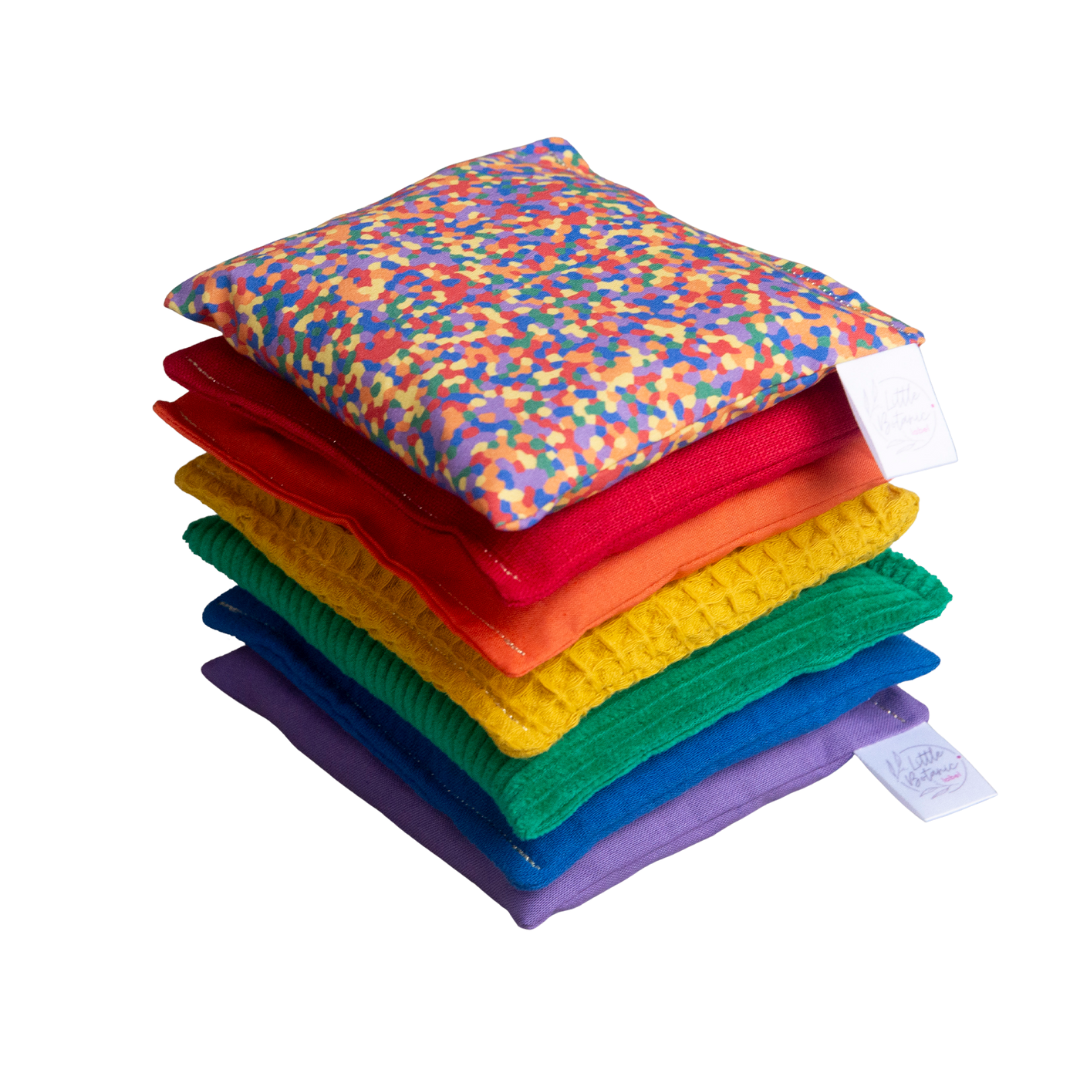 7 Pittenzakjes set - Regenboog + Confetti