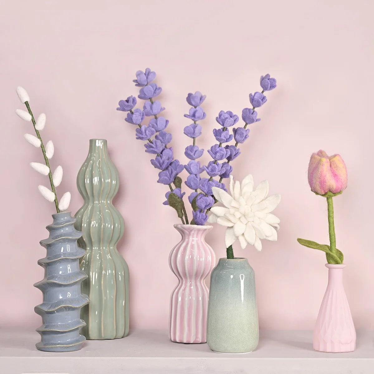 Bloem van wolvilt - Lavendel