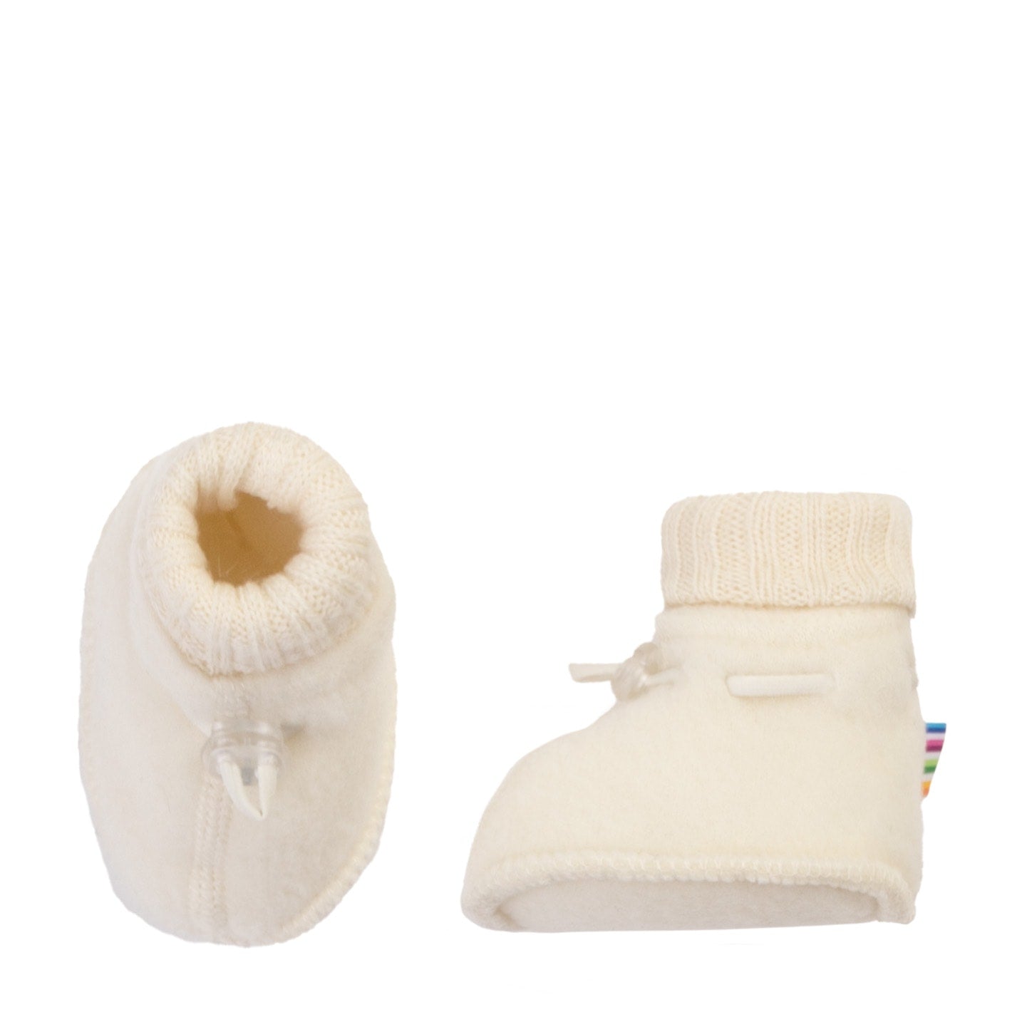 Slofjes wol fleece gebroken wit