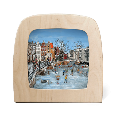 Toverplaat - Gwen’s Illustraties - Schaatsen op de gracht