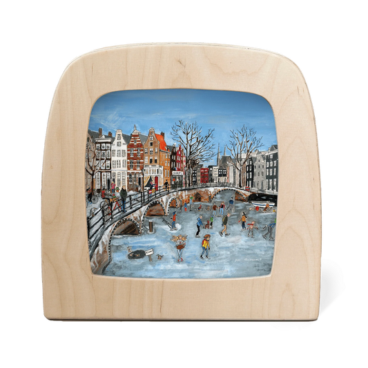 Toverplaat - Gwen’s Illustraties - Schaatsen op de gracht