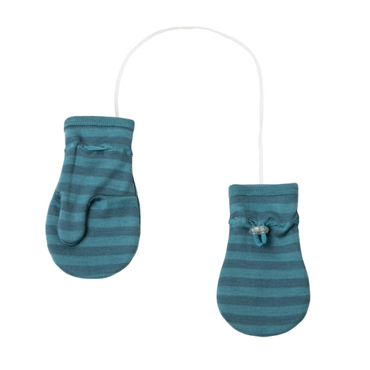 Joha wantjes met duim | blauw gestreept | wol