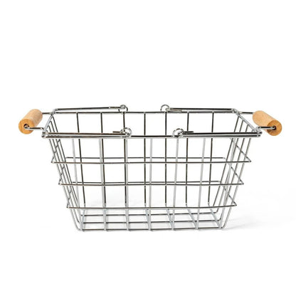 Winkelmandje met houten handvatten