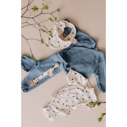 Wooly Organic Overslag Jumpsuit - Biologisch Katoen - Blueberry Breeze