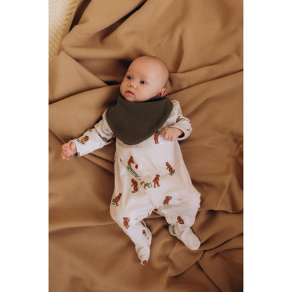Wooly Organic Overslag Jumpsuit met voetjes - Biologisch Katoen - Beren