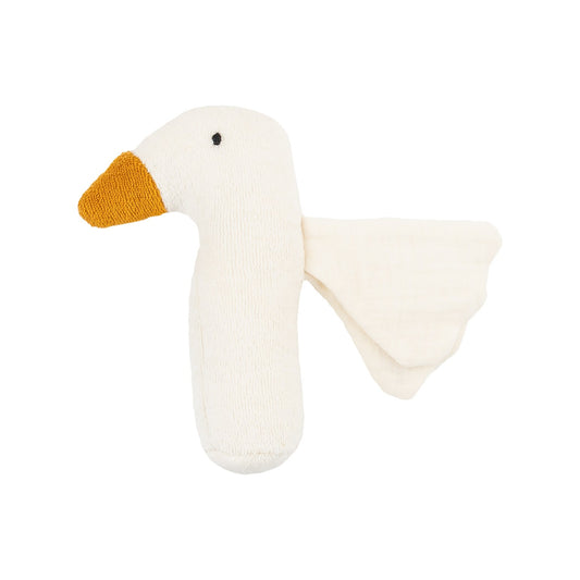 Wooly Organic Knuffel Rammelaar - Gans