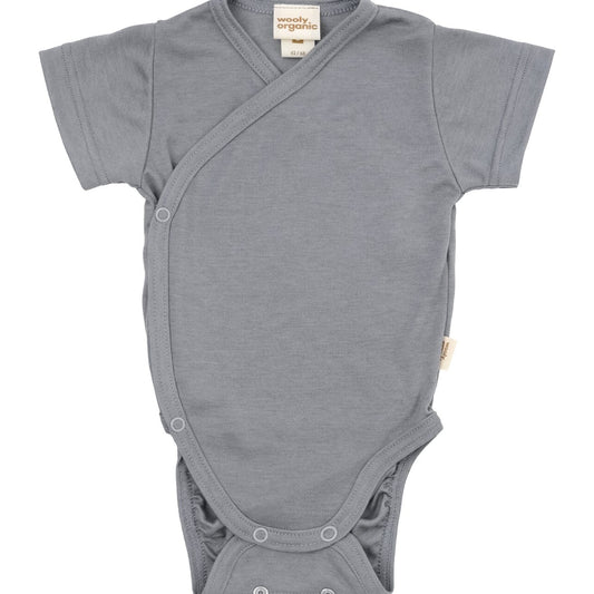 Wooly Organic Overslag Romper korte mouw - Biologisch Katoen - Night Owl