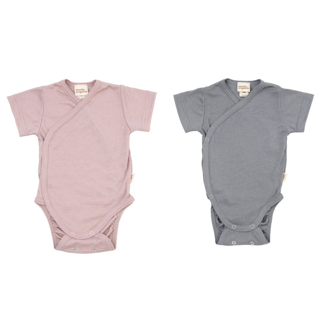 Wooly Organic Overslag Romper korte mouw - Biologisch Katoen - Night Owl