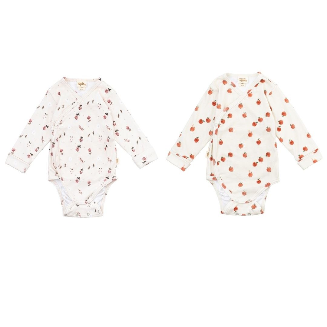Wooly Organic Overslag Romper - Biologisch Katoen - Apples