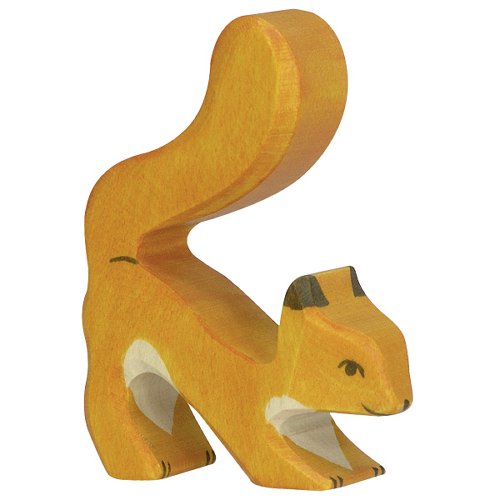 Holztiger houten dier eekhoorn oranje bosdier