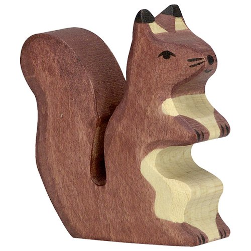 Holztiger houten dier eekhoorn staand bruin bosdier