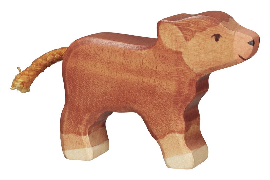 holztiger dieren houten speelgoed duurzaam seizoenstafel schotse hooglander koe kalf