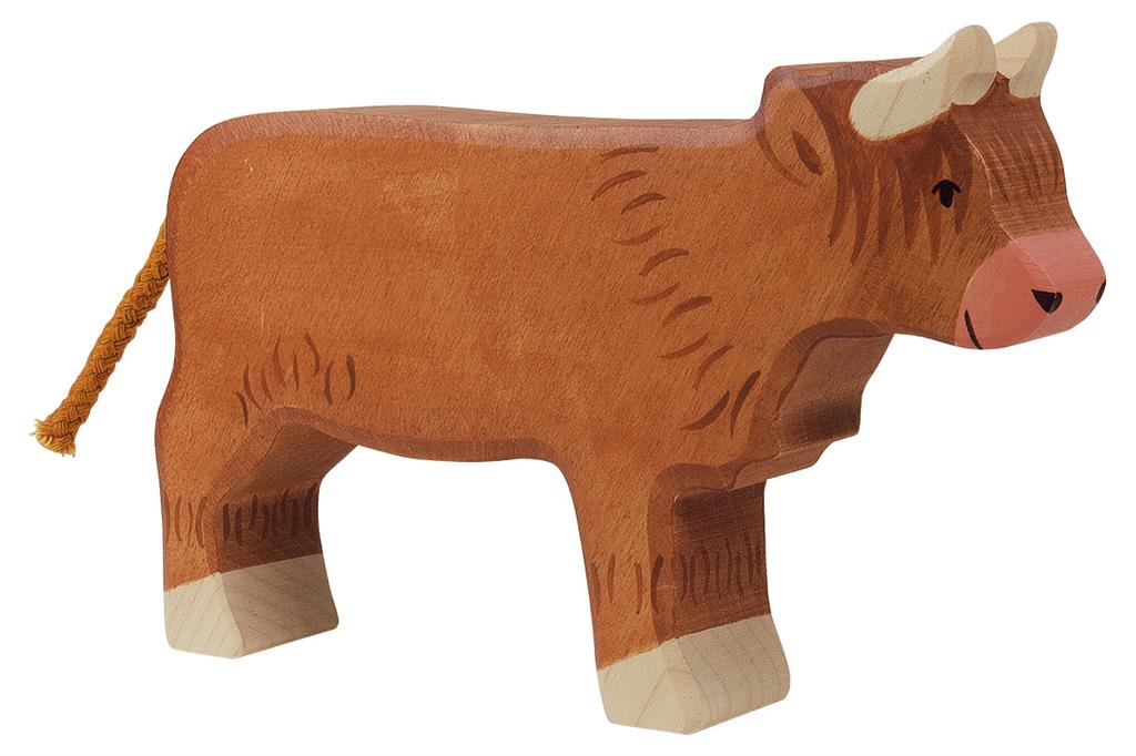 holztiger dieren houten speelgoed duurzaam seizoenstafel schotse hooglander koe highlander cattle