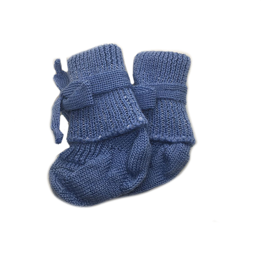 Hirsch newborn sokjes wol blauw