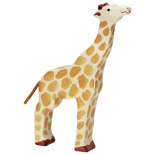 Holztiger houten dier giraffe kop omhoog