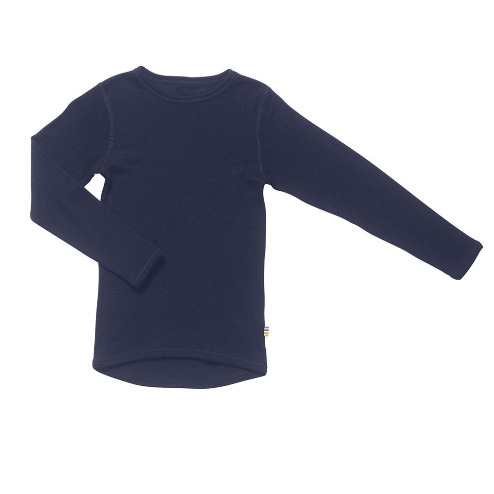Shirt wol marine blauw