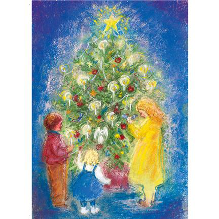 Marjan van Zeyl ansichtkaart Om de kerstboom