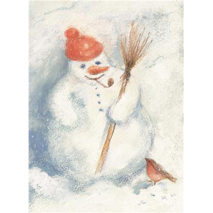 Marjan van Zeyl ansichtkaart Sneeuwpop
